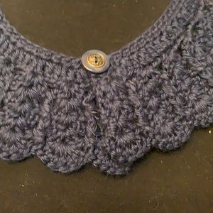 Blue crochet collar